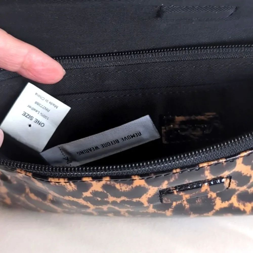 J CREW Super Sleek , Super Thin Animal Print Patent Clutch - Picture 9 of 17